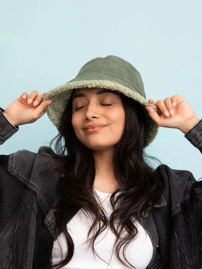 Suede Combo Reversible Bucket Hat