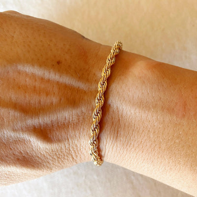 18k Gold Filled 4mm Rope Bracelet GoldFi