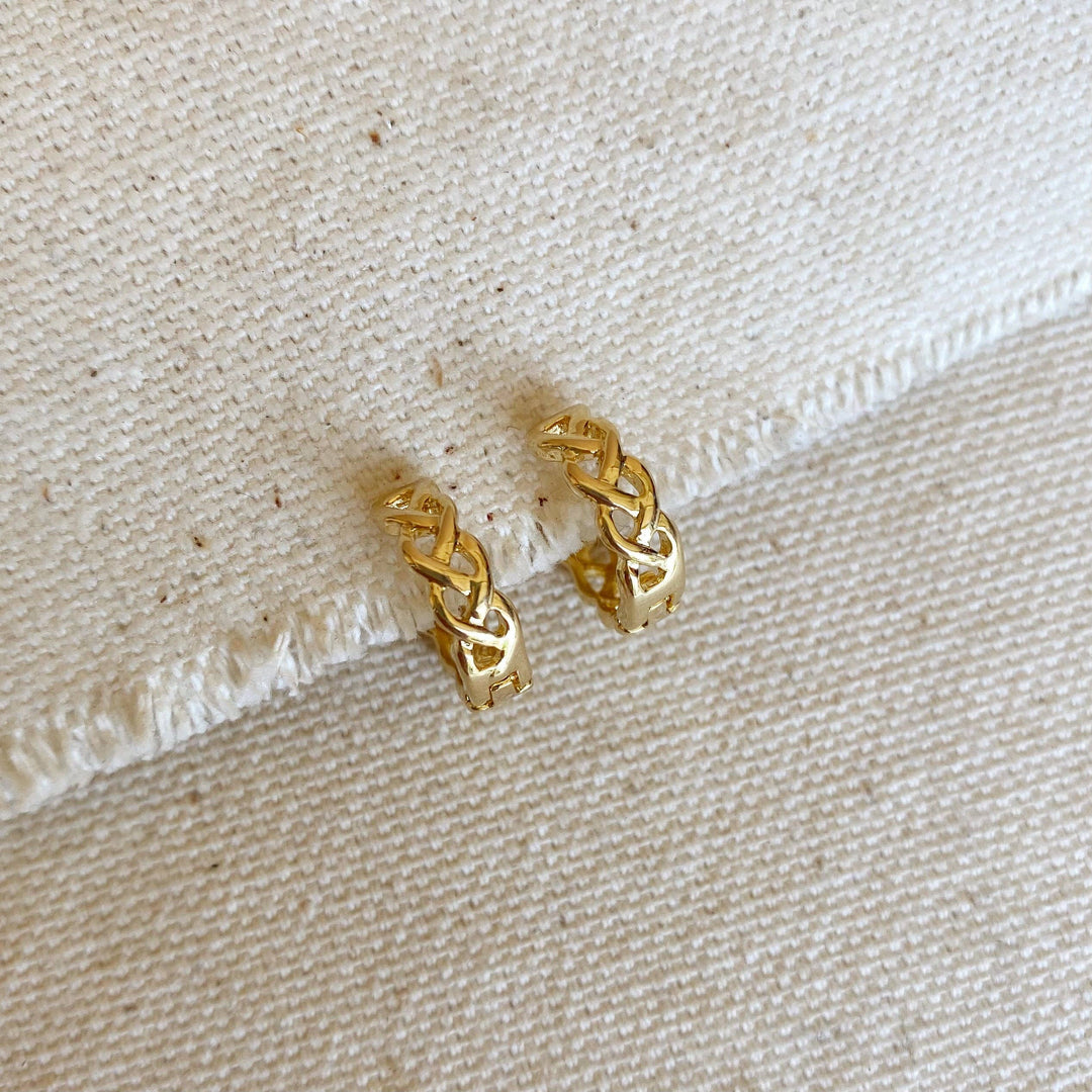 18k Gold Filled Mini Braided Clicker Hoop Earrings - Beloved Boutique 