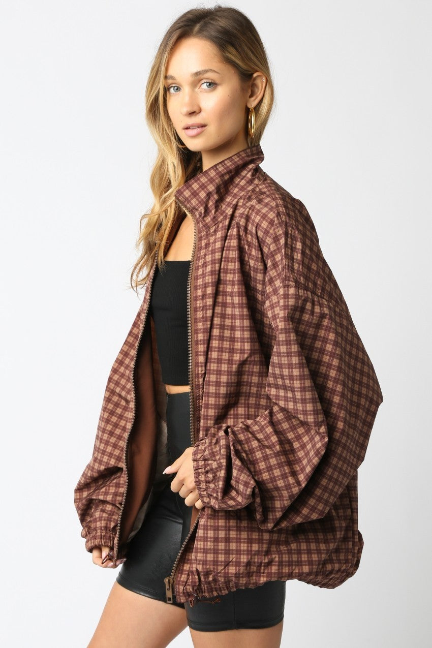 Diya Gingham Windbreaker