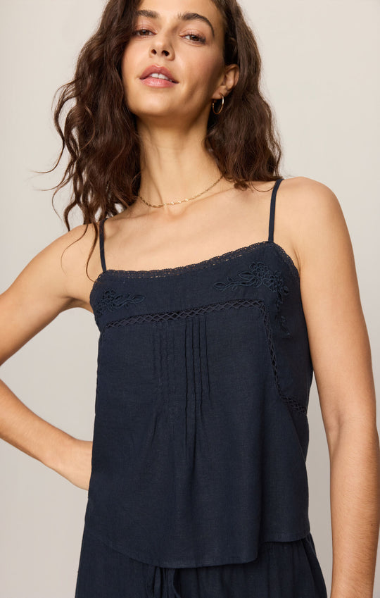 Lille Embroidered Woven Tank
