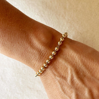 18k Gold Filled 4.5 mm Beaded Bracelet GoldFi