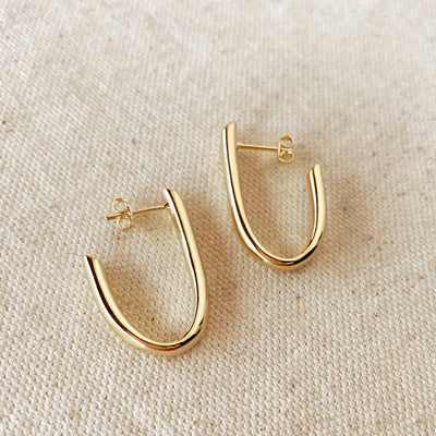 18k Gold Filled J Hoop Earrings GoldFi