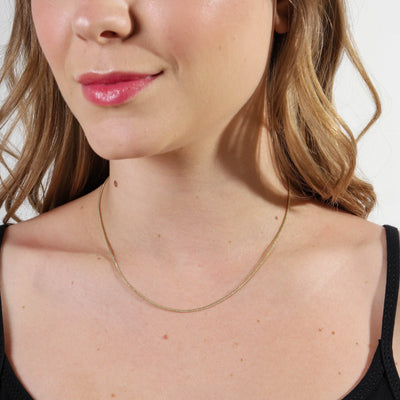 18k Gold Filled 1.2 mm Round Snake Chain Necklace GoldFi