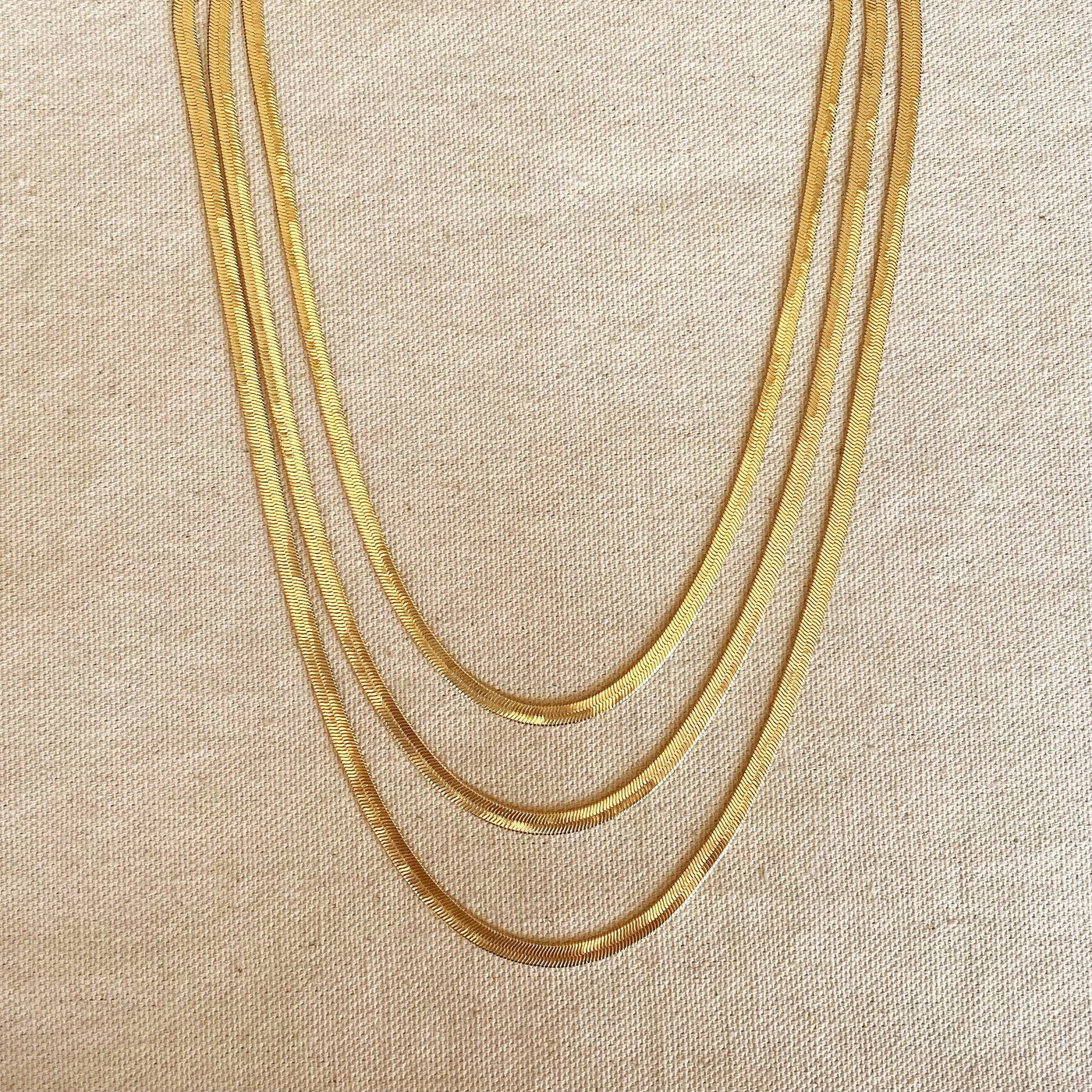 18k Gold Filled 4.0mm Thickness Herringbone Chain GoldFi