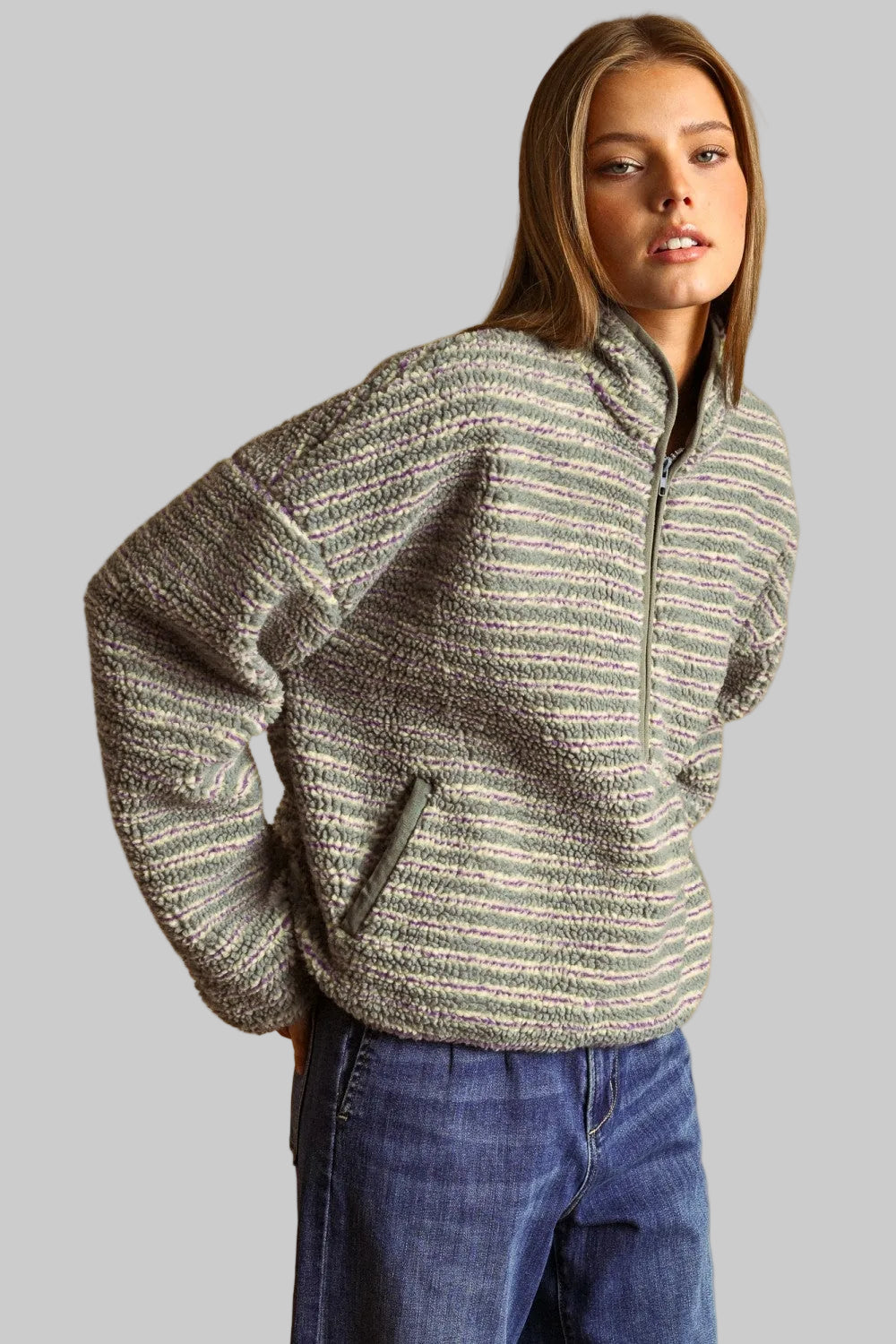 Bryn Striped Fleece Jacket