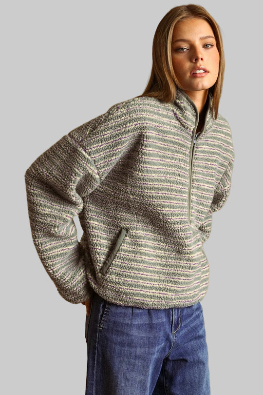 Bryn Striped Fleece Jacket