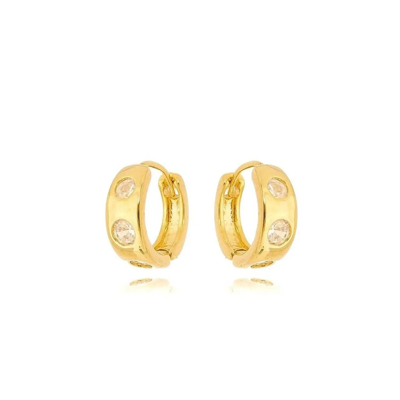 18k Gold Filled Huggie CZ Hoop Earrings For Wholesale And Jewelry Supplies GoldFi