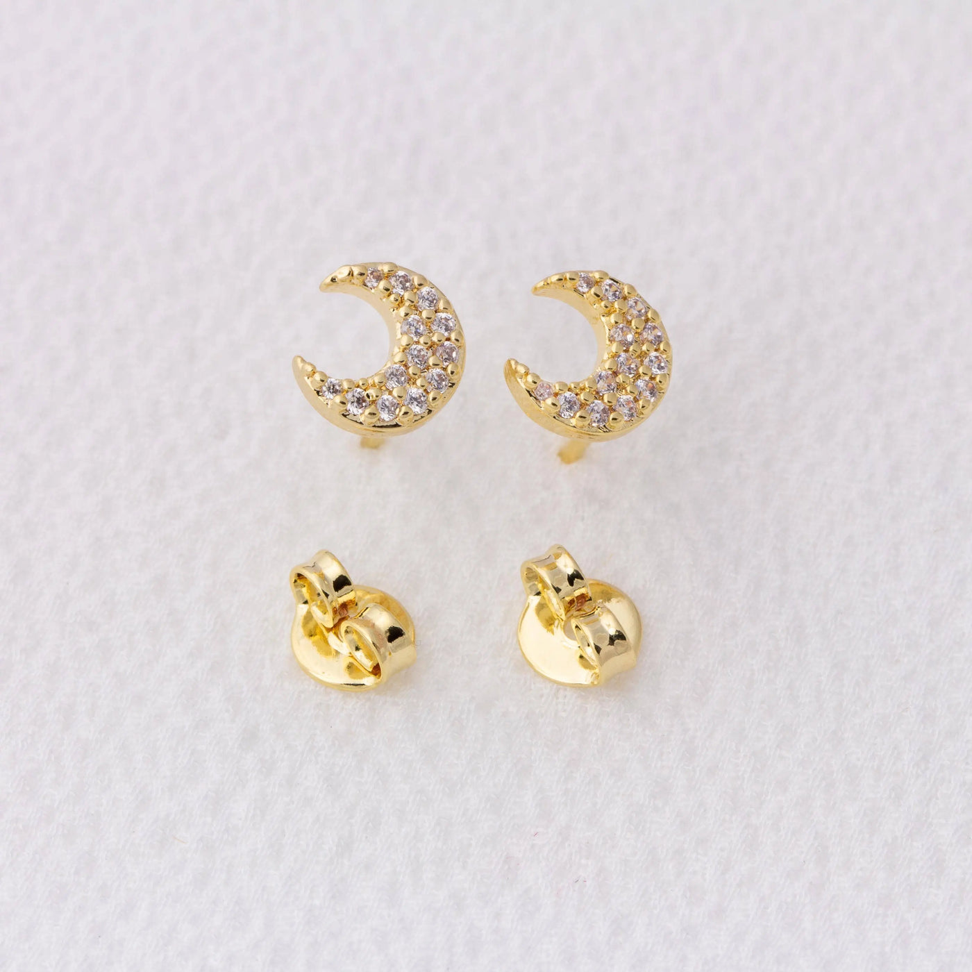 Mini Crescent Moon Stackable Earrings GoldFi