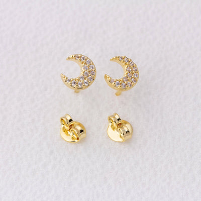 Mini Crescent Moon Stackable Earrings GoldFi