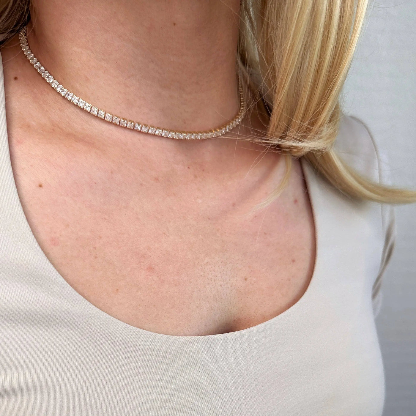 18k Gold Filled 3mm CZ Tennis Necklace GoldFi