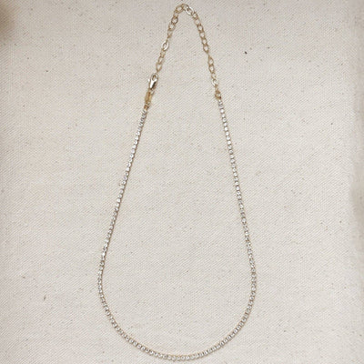 18k Gold Filled 2mm CZ Tennis Necklace GoldFi