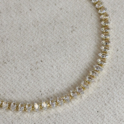 18k Gold Filled 4mm Marquise Tennis Bracelet GoldFi