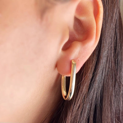 18k Gold Filled J Hoop Earrings GoldFi