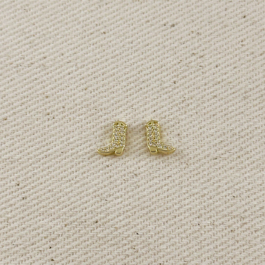 18k Gold Filled Mini Cowgirl Boot Earrings - Beloved Boutique 