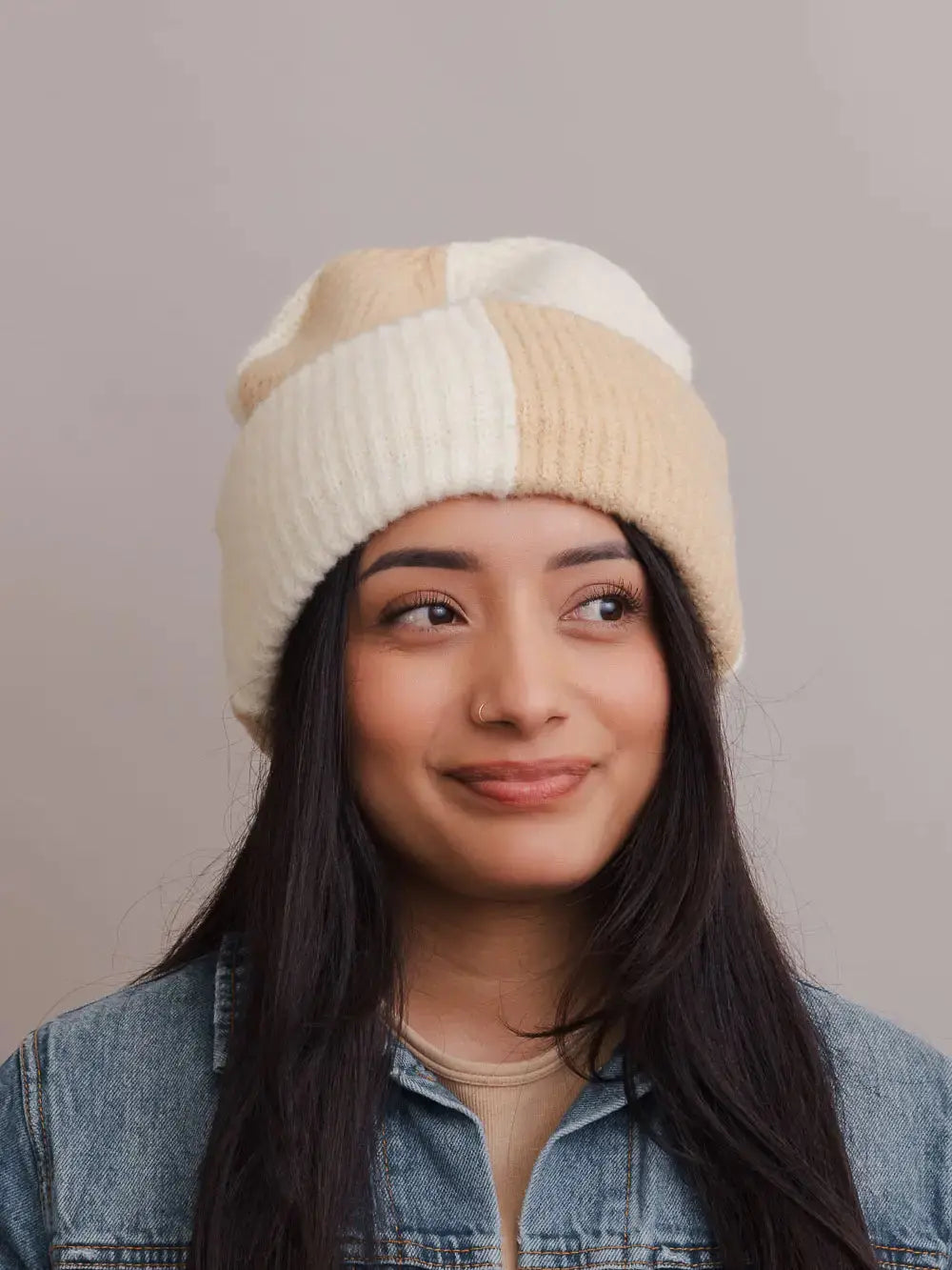 Two Tone Knitted Beanie