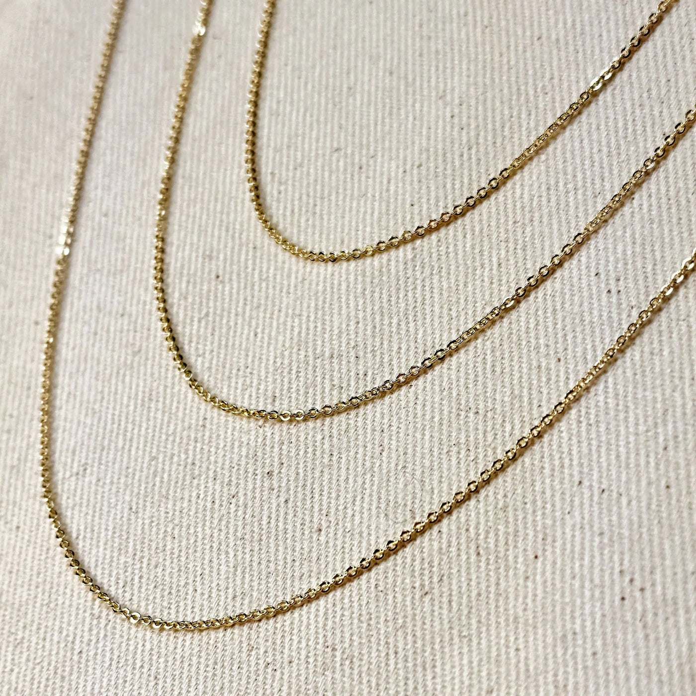 18k Gold Filled 1.45mm Cable Chain GoldFi