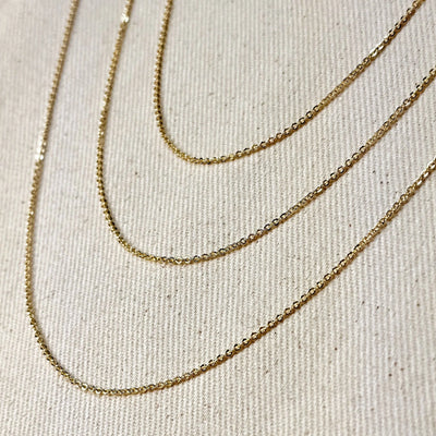 18k Gold Filled 1.45mm Cable Chain GoldFi