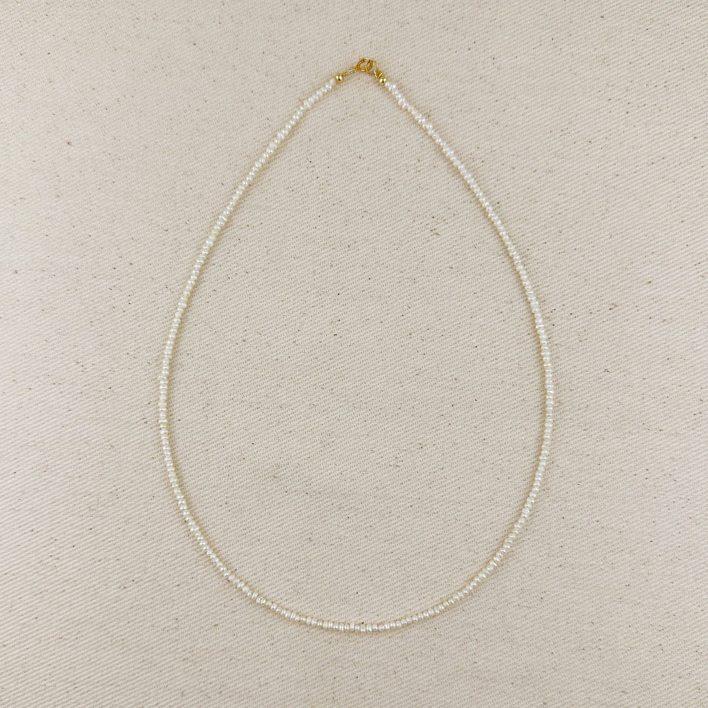 9k Gold Micro Fresh Water Pearls Necklace GoldFi