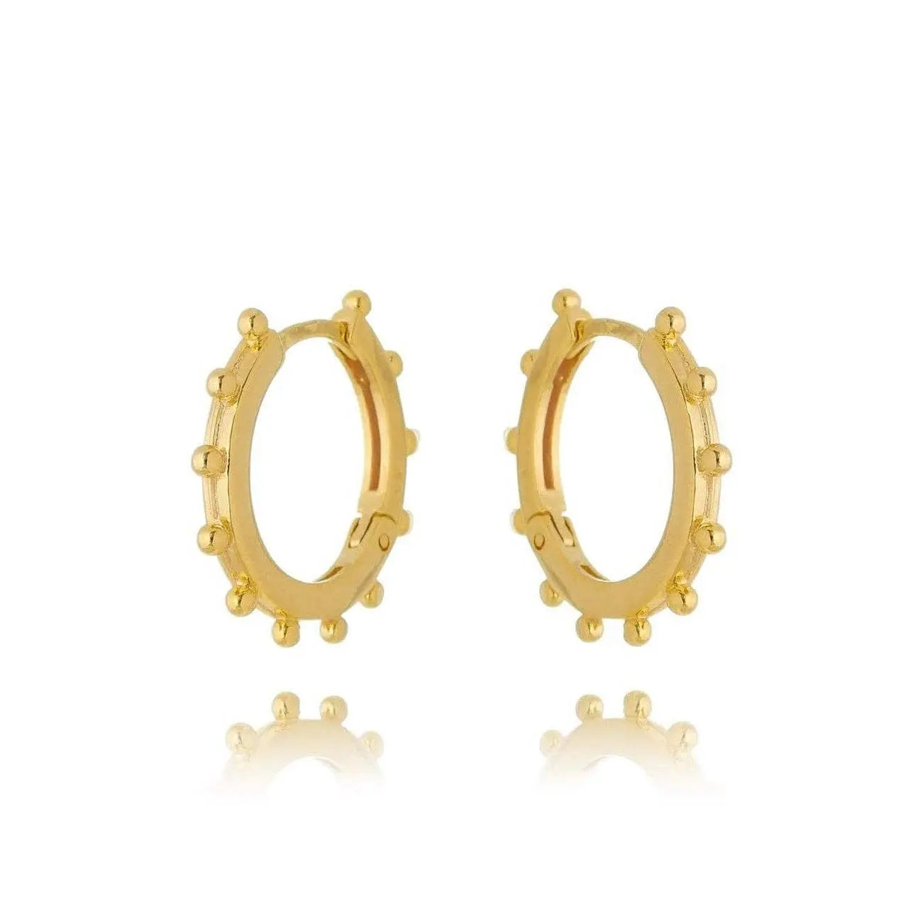 18k Gold Filled Hoop Earrings with Ball Detail GoldFi