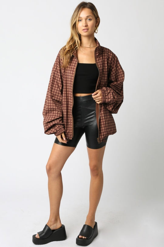 Diya Gingham Windbreaker