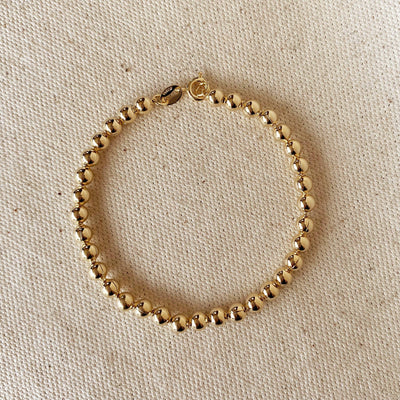 18k Gold Filled 4.5 mm Beaded Bracelet GoldFi