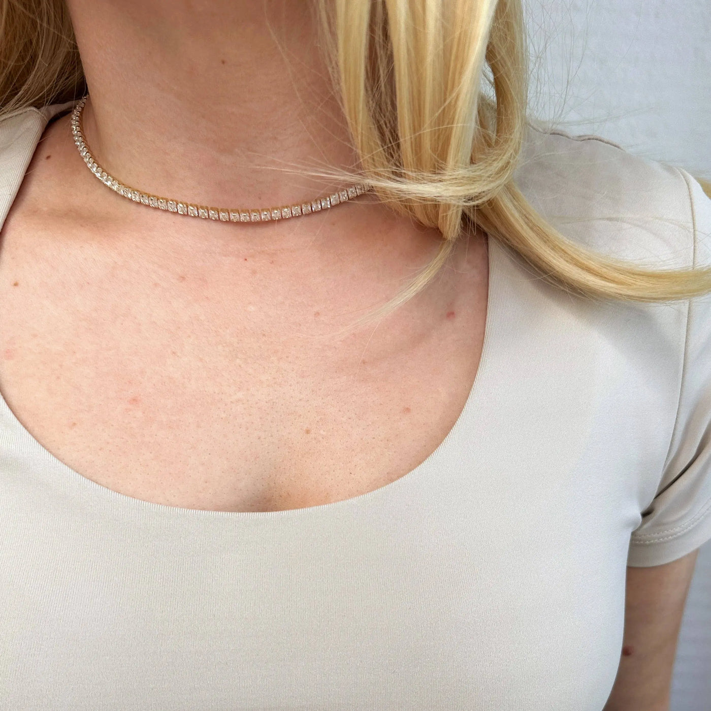 18k Gold Filled 3mm CZ Tennis Necklace GoldFi