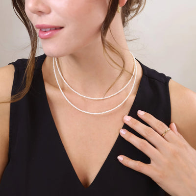 9k Gold Micro Fresh Water Pearls Necklace GoldFi