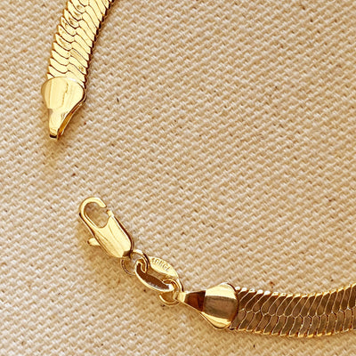 18k Gold Filled 6mm Herringbone Bracelet GoldFi
