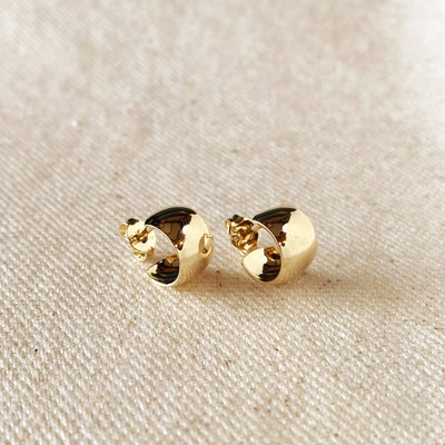 18k Gold Filled Half Open Stud Earrings GoldFi