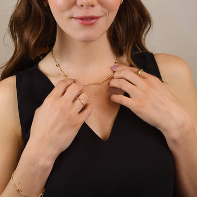 18k Gold Filled Fancy Box Chain Necklace