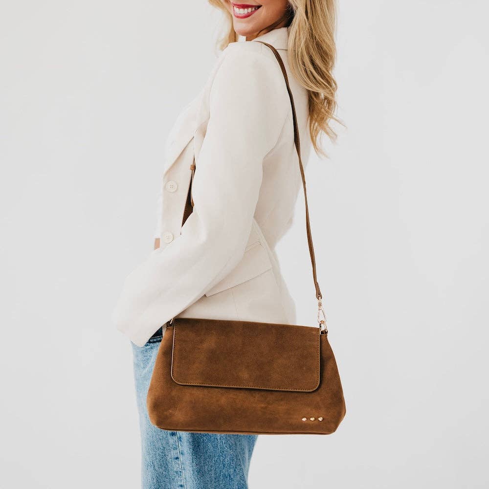Miranda Suede Flap Crossbody