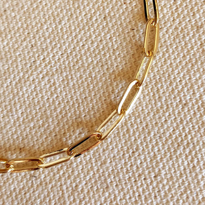 18k Gold Filled Short Link Paperclip Bracelet GoldFi