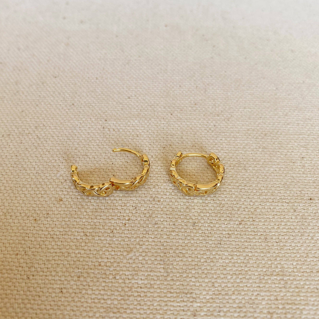 18k Gold Filled Mini Braided Clicker Hoop Earrings - Beloved Boutique 