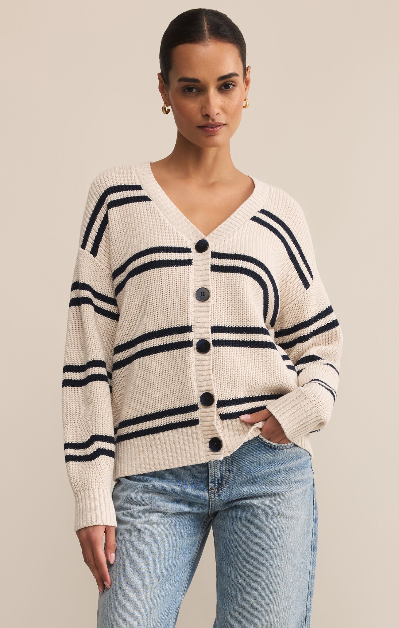 Boyfriend Striped Cardigan