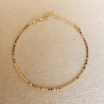 18k Gold Filled 2.0mm Flat Ball Chain Anklet GoldFi