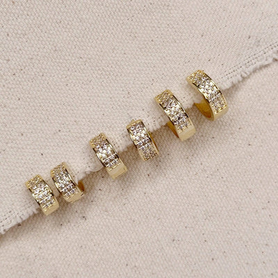 Wide CZ Clicker Hoop Earrings GoldFi