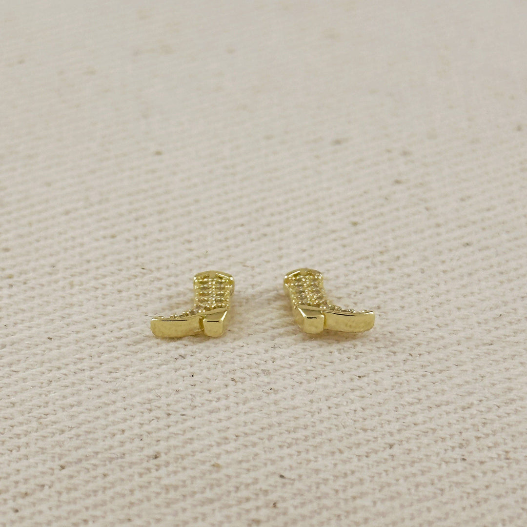 18k Gold Filled Mini Cowgirl Boot Earrings - Beloved Boutique 