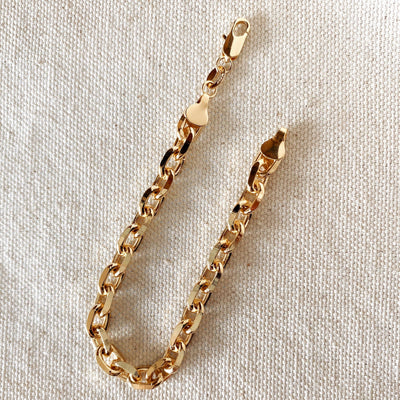 18k Gold Filled 7mm Link Bracelet GoldFi