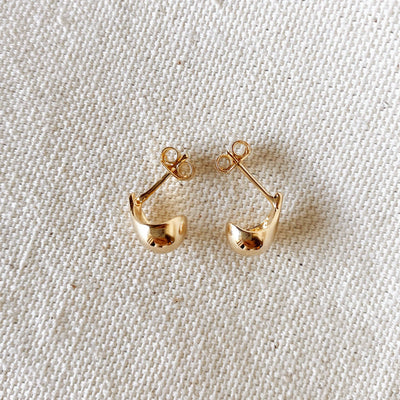 18k Gold Filled 10mm Teardrop Stud Earrings