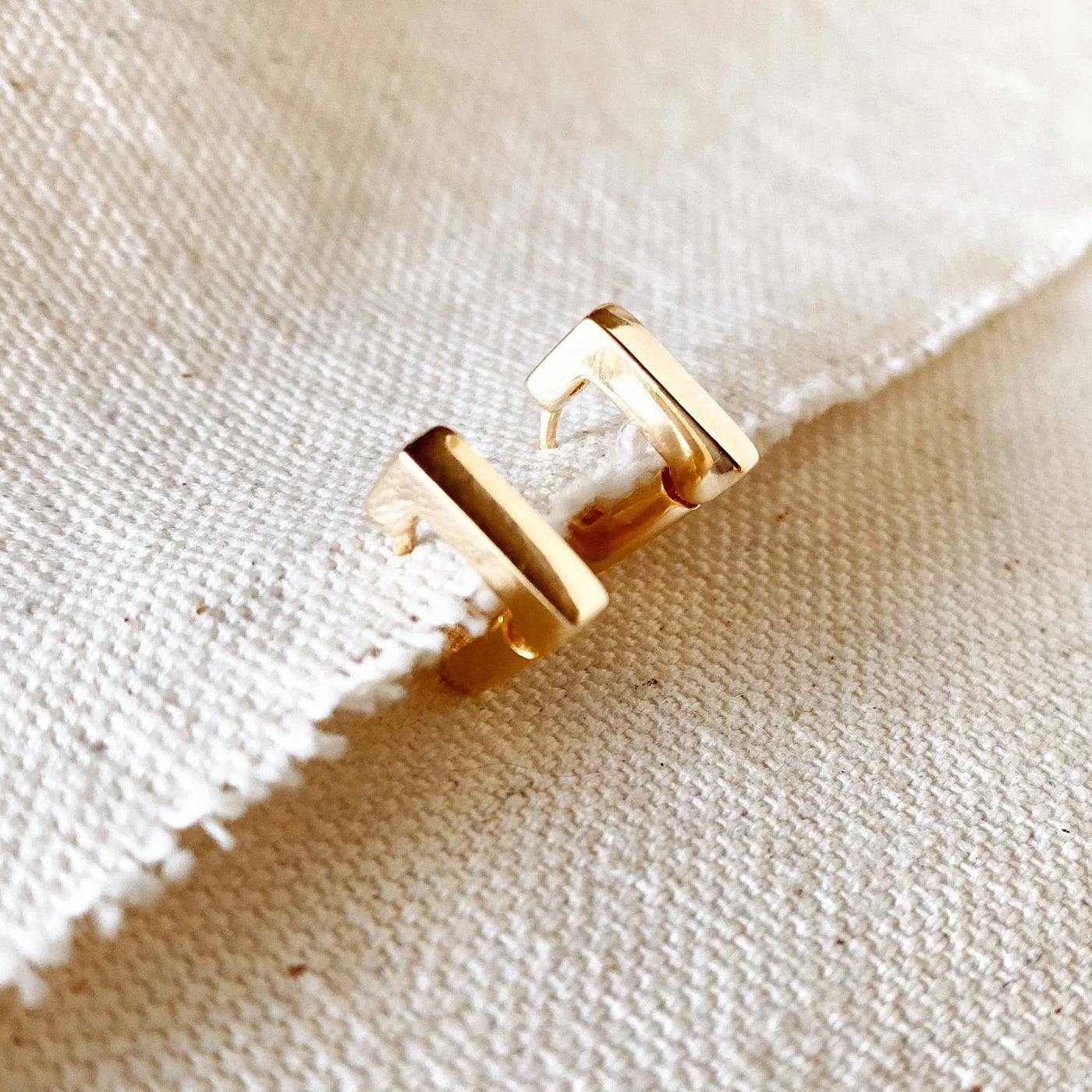 18k Gold Filled Diamond Shaped Clicker Earrings GoldFi
