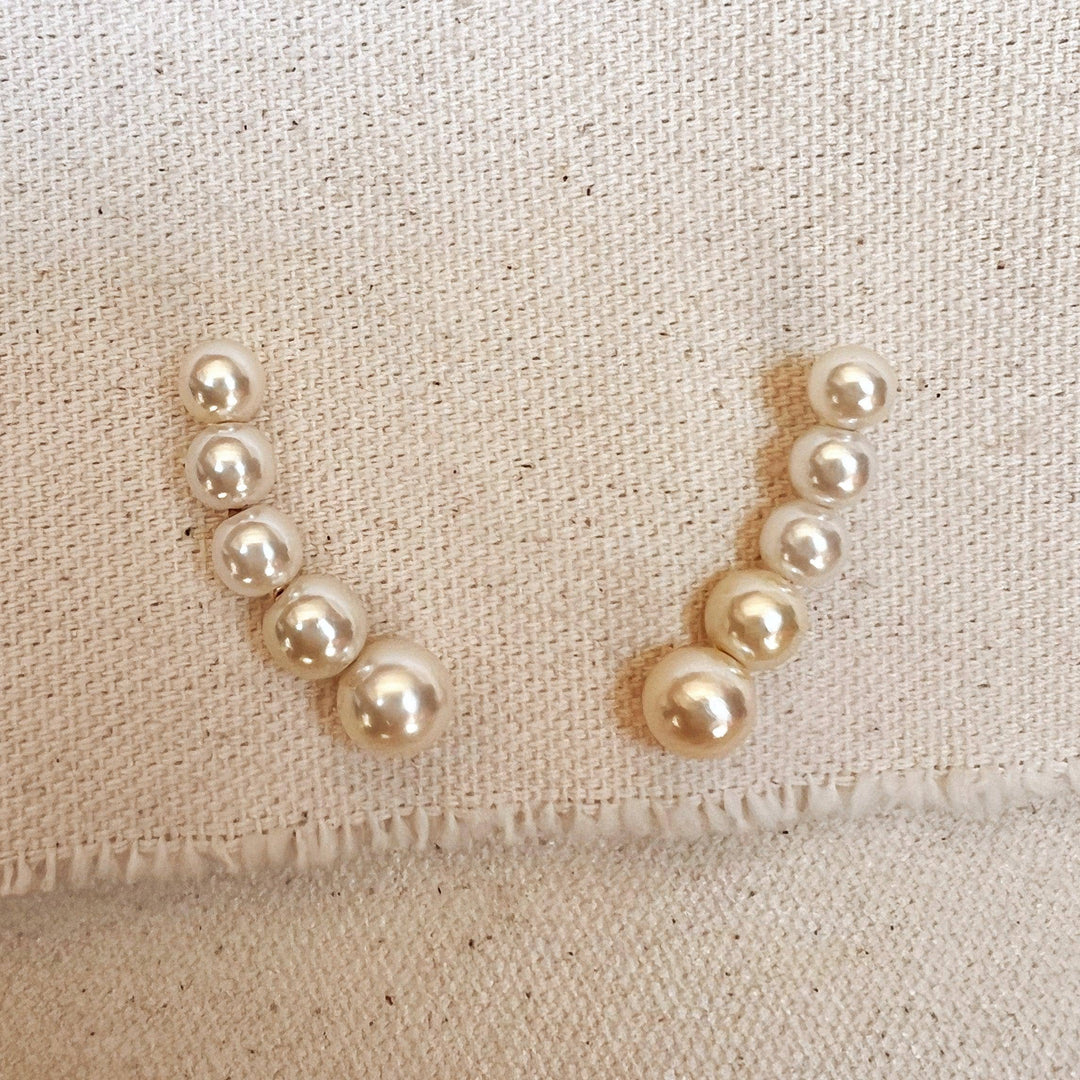 18k Gold Filled Pearl Ear Climber - Beloved Boutique 