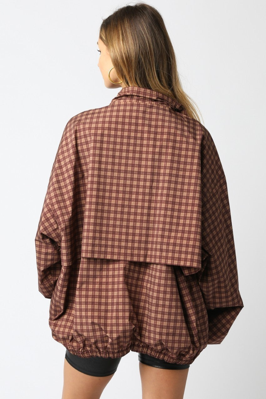 Diya Gingham Windbreaker