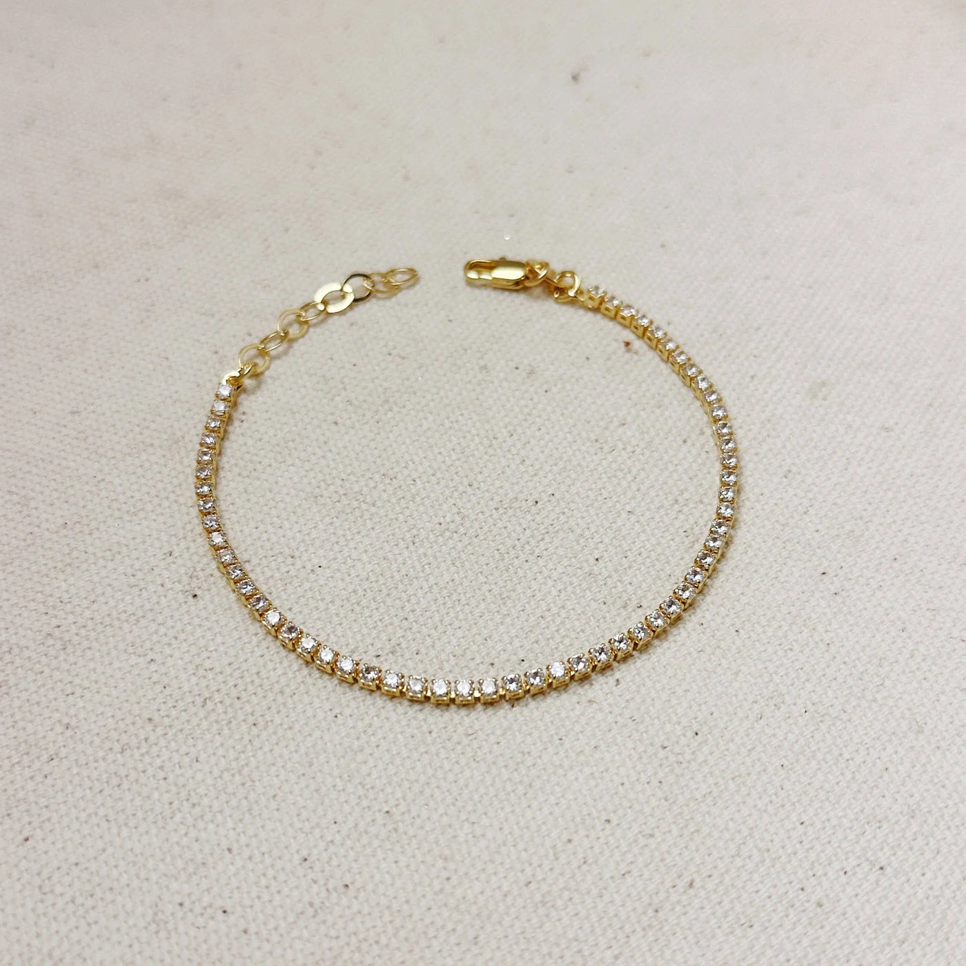 18k Gold Filled 2mm CZ Tennis Bracelet GoldFi