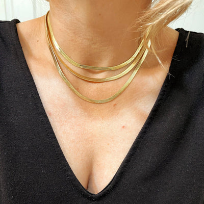18k Gold Filled 4.0mm Thickness Herringbone Chain GoldFi