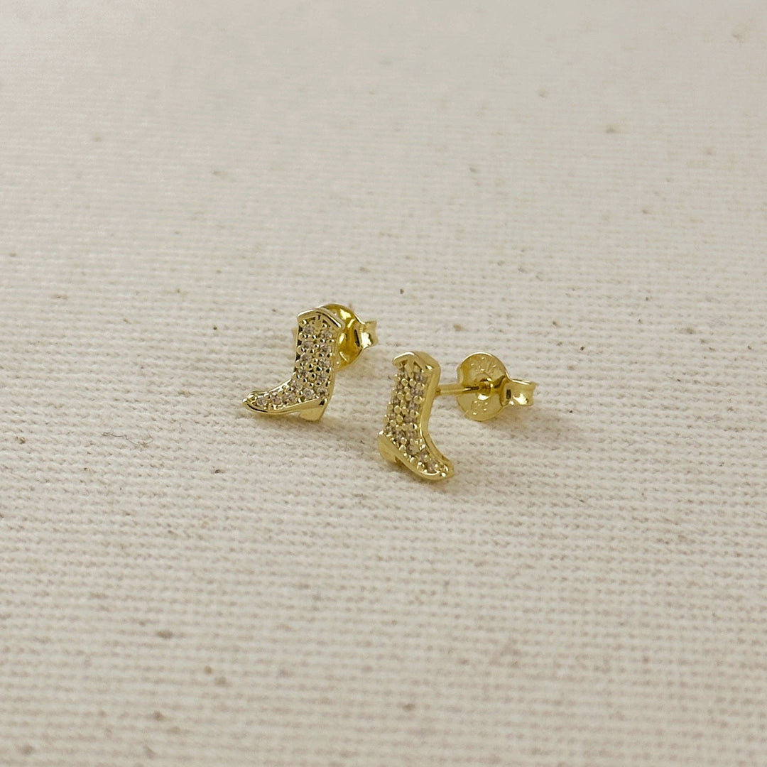 18k Gold Filled Mini Cowgirl Boot Earrings - Beloved Boutique 
