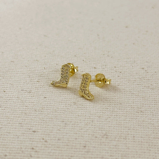 18k Gold Filled Mini Cowgirl Boot Earrings - Beloved Boutique 