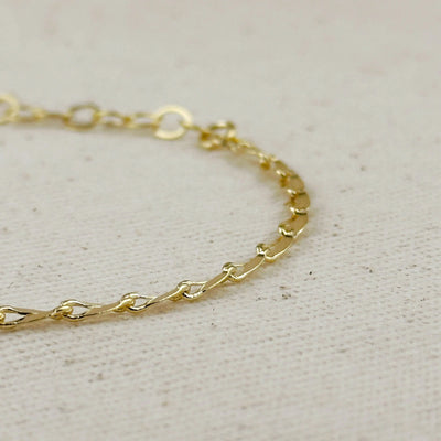 18k Gold Filled 3mm Fancy Chain Bracelet GoldFi