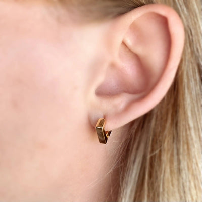 18k Gold Filled Diamond Shaped Clicker Earrings GoldFi