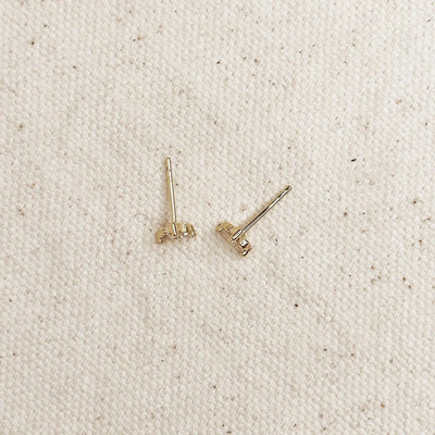 Mini Flower CZ Stud Earrings GoldFi